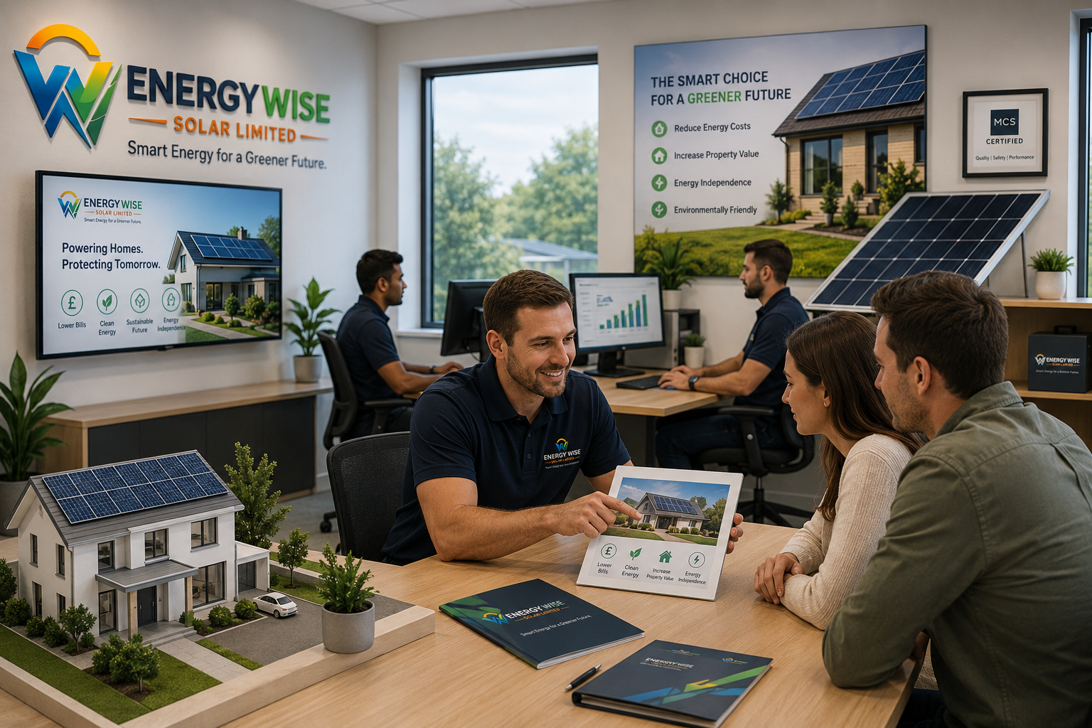 Energy Wise Solar consultant meeting with a homeowner