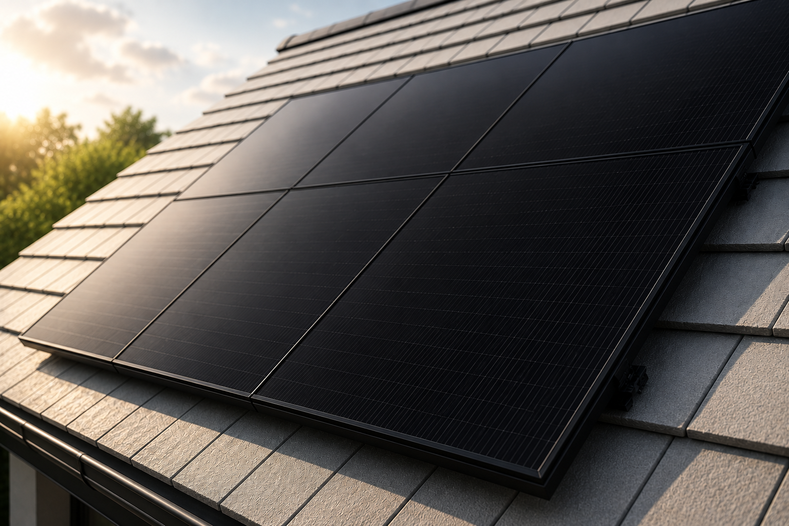 JA Solar 450W all-black solar panels installed on a residential rooftop
